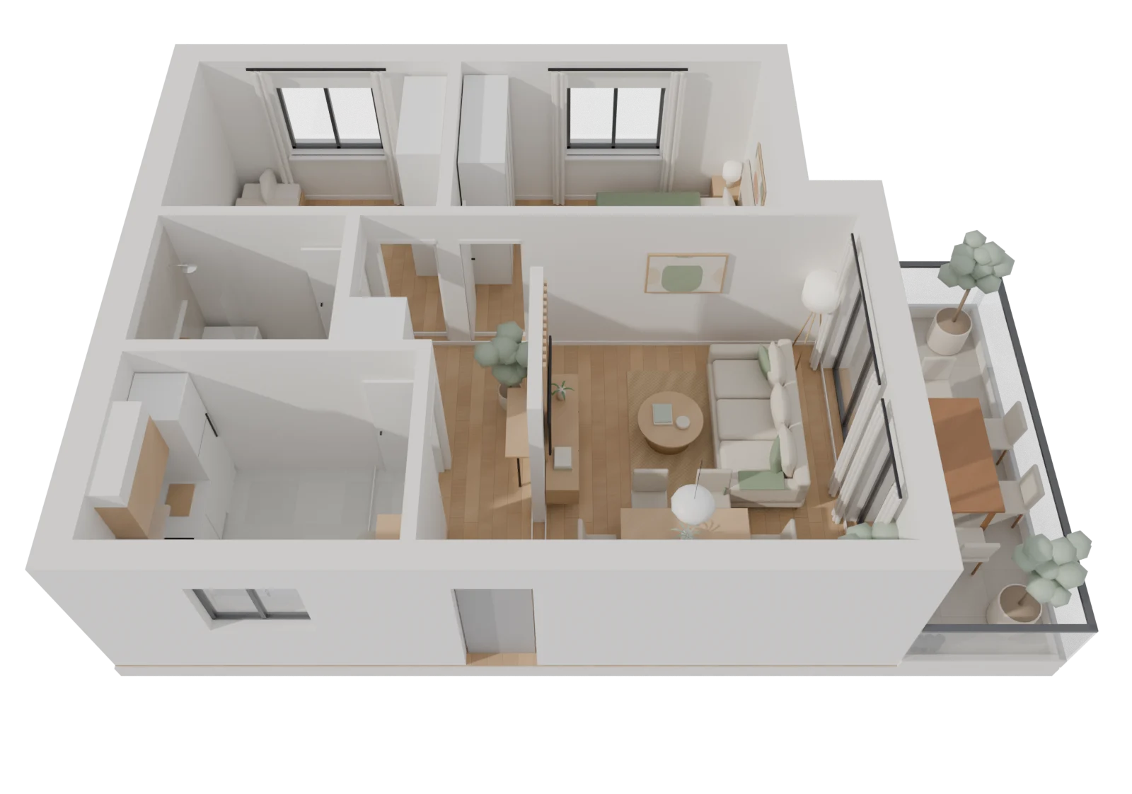 Planta 3D de la vivienda